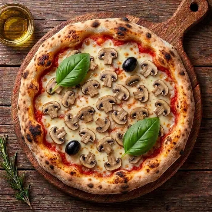 Forestière — Sauce tomate, fromage, champignons, olives — Pizzeria ILYES Oran