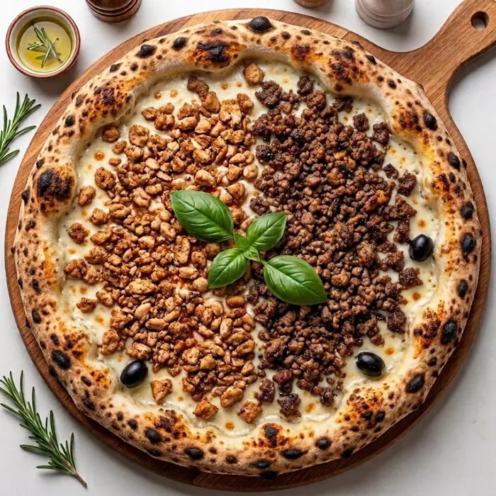 Oranaise XL — Poulet, viande hachée, sauce blanche, fromage — format XL — Pizzeria ILYES Oran